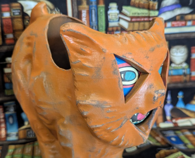 Paper Mache Style Standing Cat Lantern