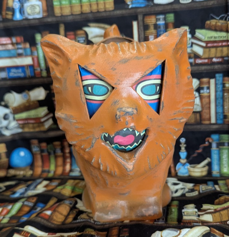 Paper Mache Style Standing Cat Lantern