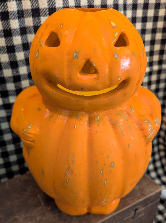 Paper Mache Style Pumpkin Man Lantern