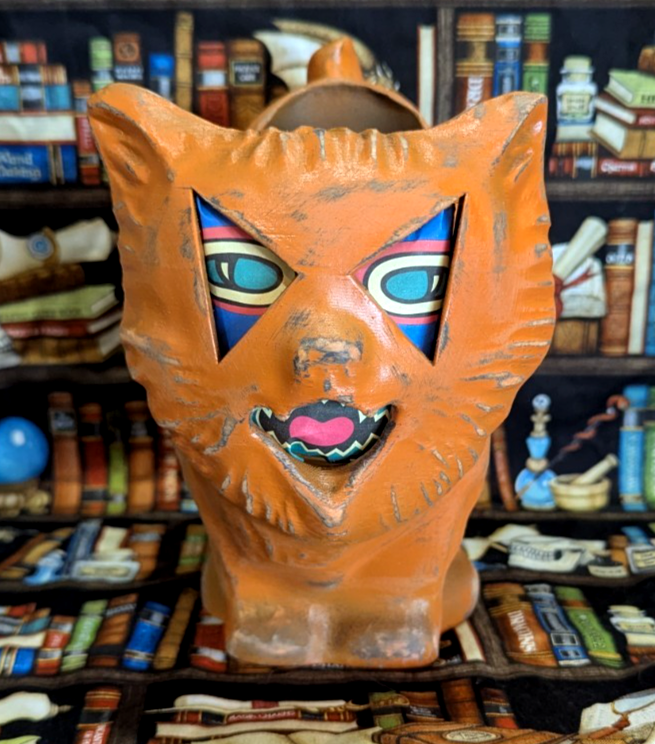 Paper Mache Style Standing Cat Lantern