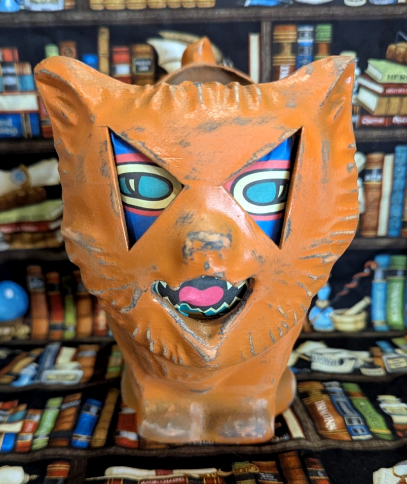 Paper Mache Style Standing Cat Lantern