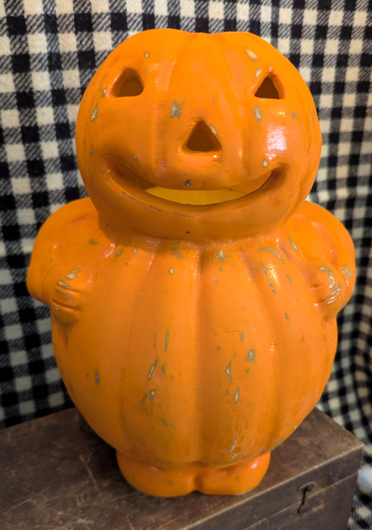 Paper Mache Style Pumpkin Man Lantern