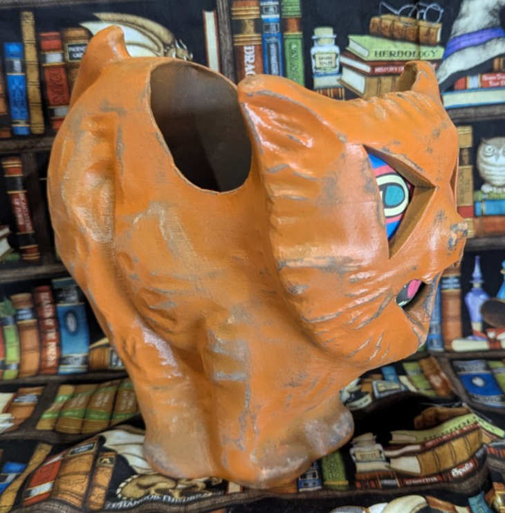 Paper Mache Style Standing Cat Lantern